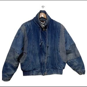 Vintage 80s Ruth Douglas Acid-Wash Blue Jean Jacket Denim Lined Med Bomb…